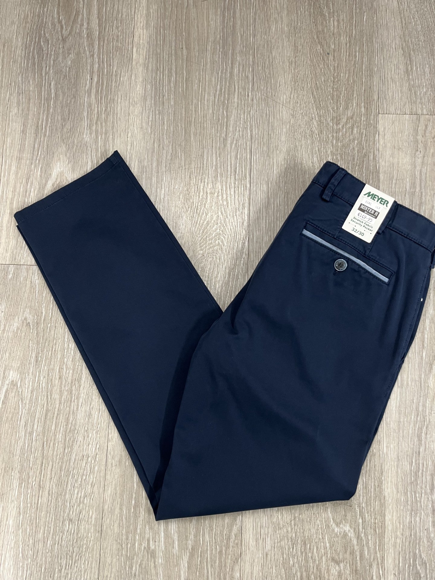 Meyer - Navy Blue Oslo Fit Cotton Chino Trousers 5054 19