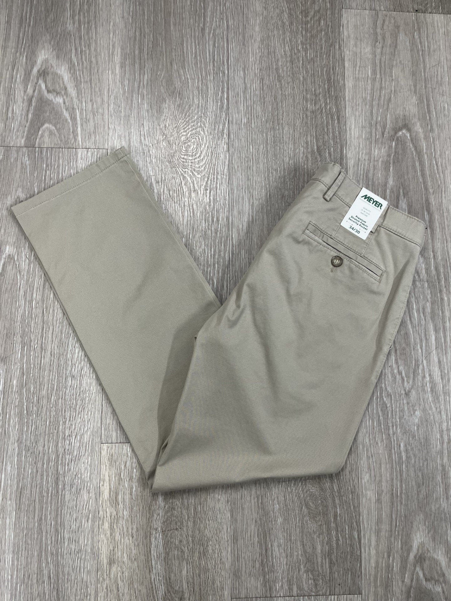 Meyer - Beige Oslo Fit Cotton Chino Trousers 5063 32