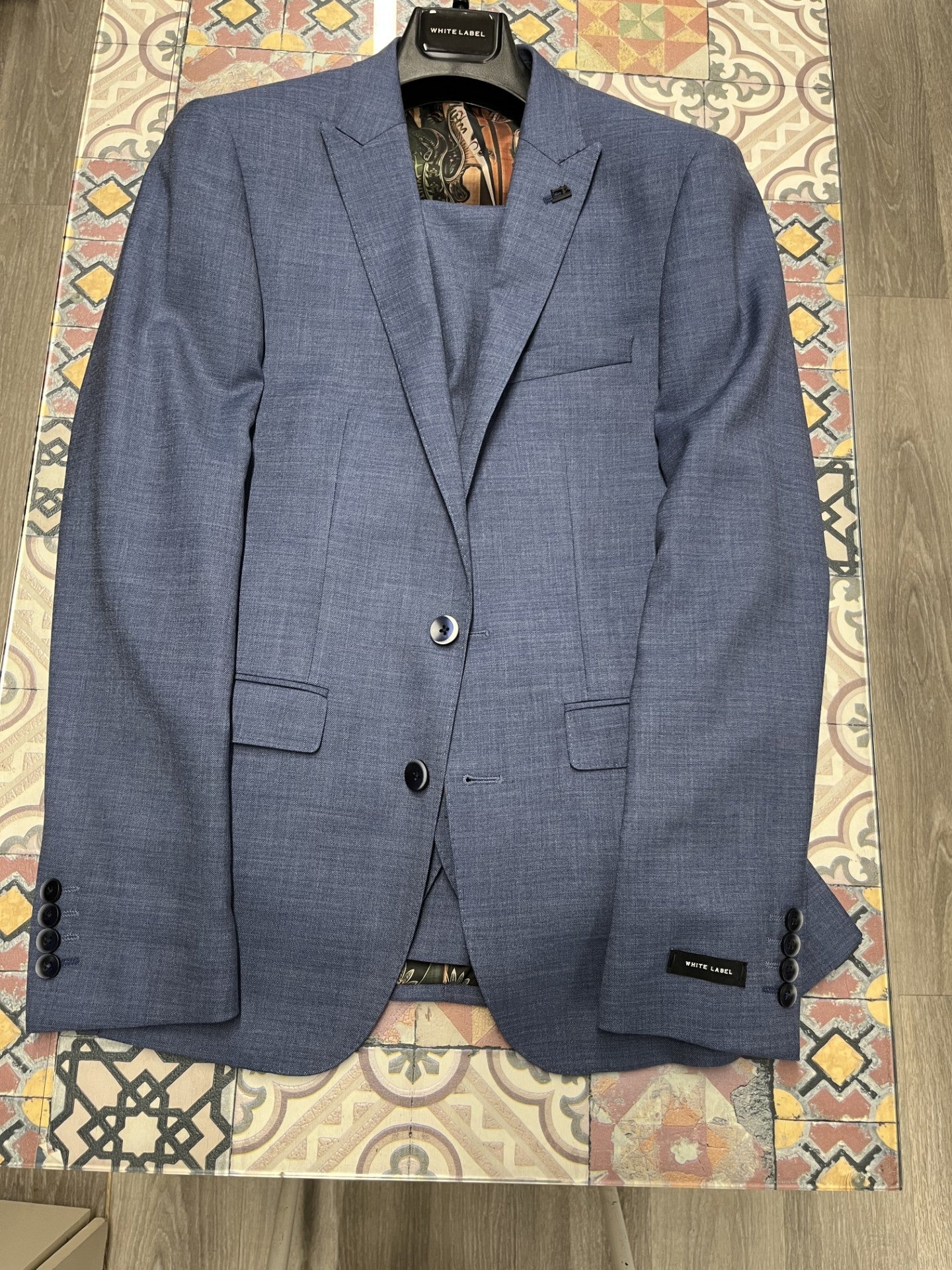 White Label - Blue Oliver Slim 3 Piece Suit 84087