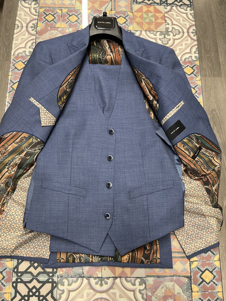 White Label - Blue Oliver Slim 3 Piece Suit 84087