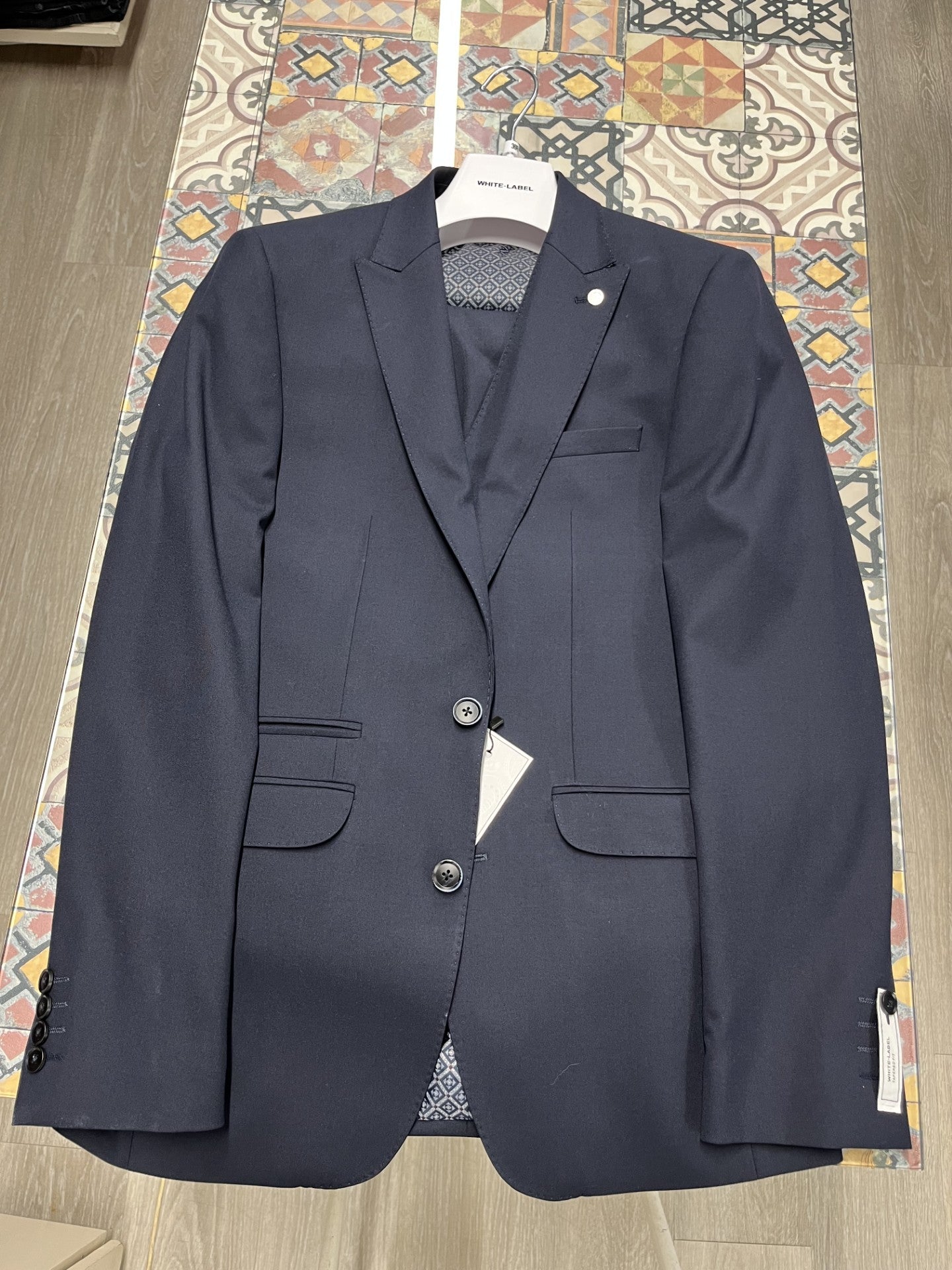 White Label - Navy 3 Piece Suit 85092