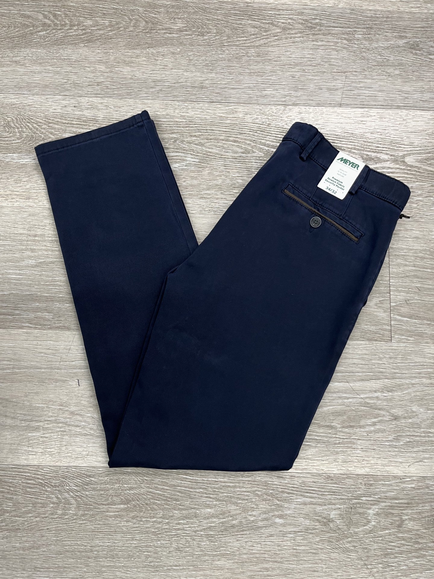 Meyer - Navy Oslo Cotton Fit Trousers 5617/18