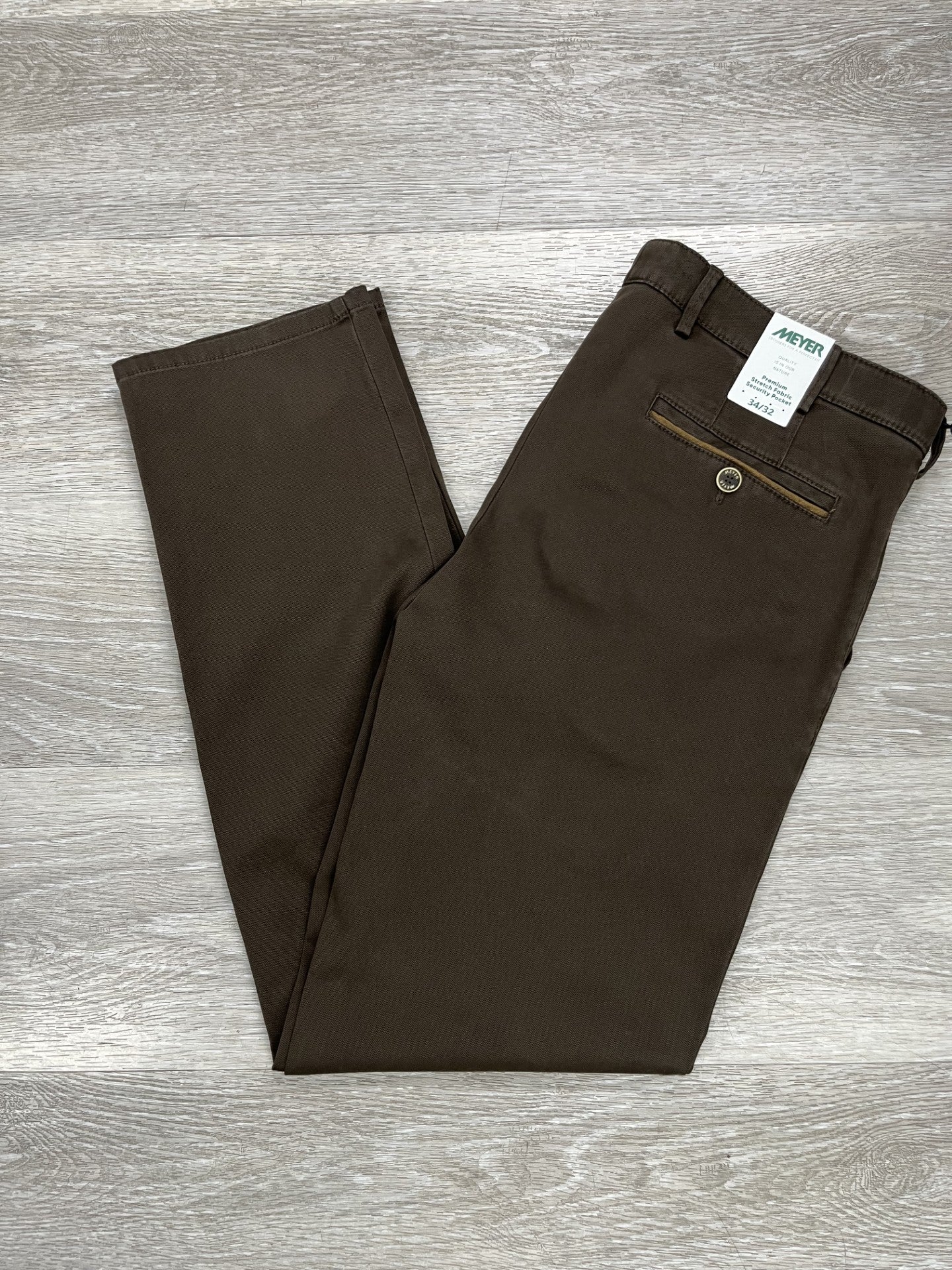 Meyer - Dark Brown Oslo Cotton Fit Trousers 5617/37