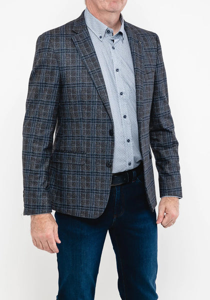 White Label - Blue/Grey Check Sports Jacket 85032