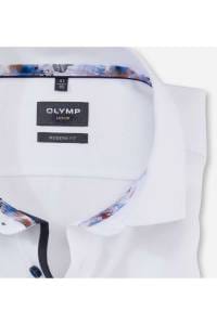 Olymp - White Modern Fit Shirt With Navy Buttons 1282 34 00