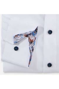 Olymp - White Modern Fit Shirt With Navy Buttons 1282 34 00