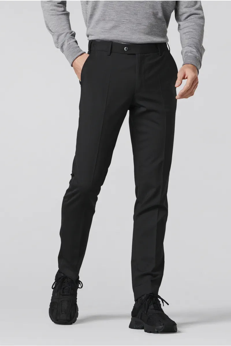 Meyer - Navy Wool Mix Stretch Waist Trousers 344 17