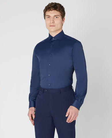 Remus Uomo - Navy Formal Shirt With Stretch 18626 78