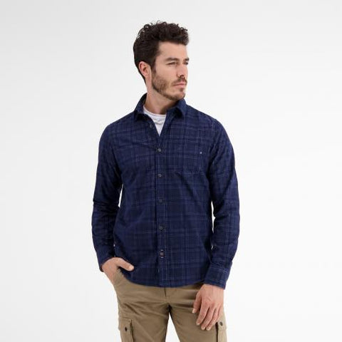 Lerros - Soft Corduroy Navy Check Shirt 2291111 485