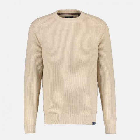 Lerros - Beige Fishermans Rib Cotton Crewneck Knitwear 2295023 125