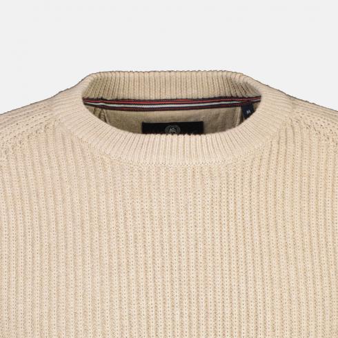 Lerros - Beige Fishermans Rib Cotton Crewneck Knitwear 2295023 125