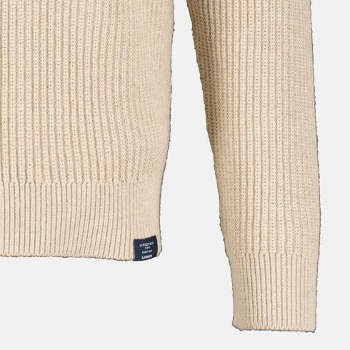 Lerros - Beige Fishermans Rib Cotton Crewneck Knitwear 2295023 125