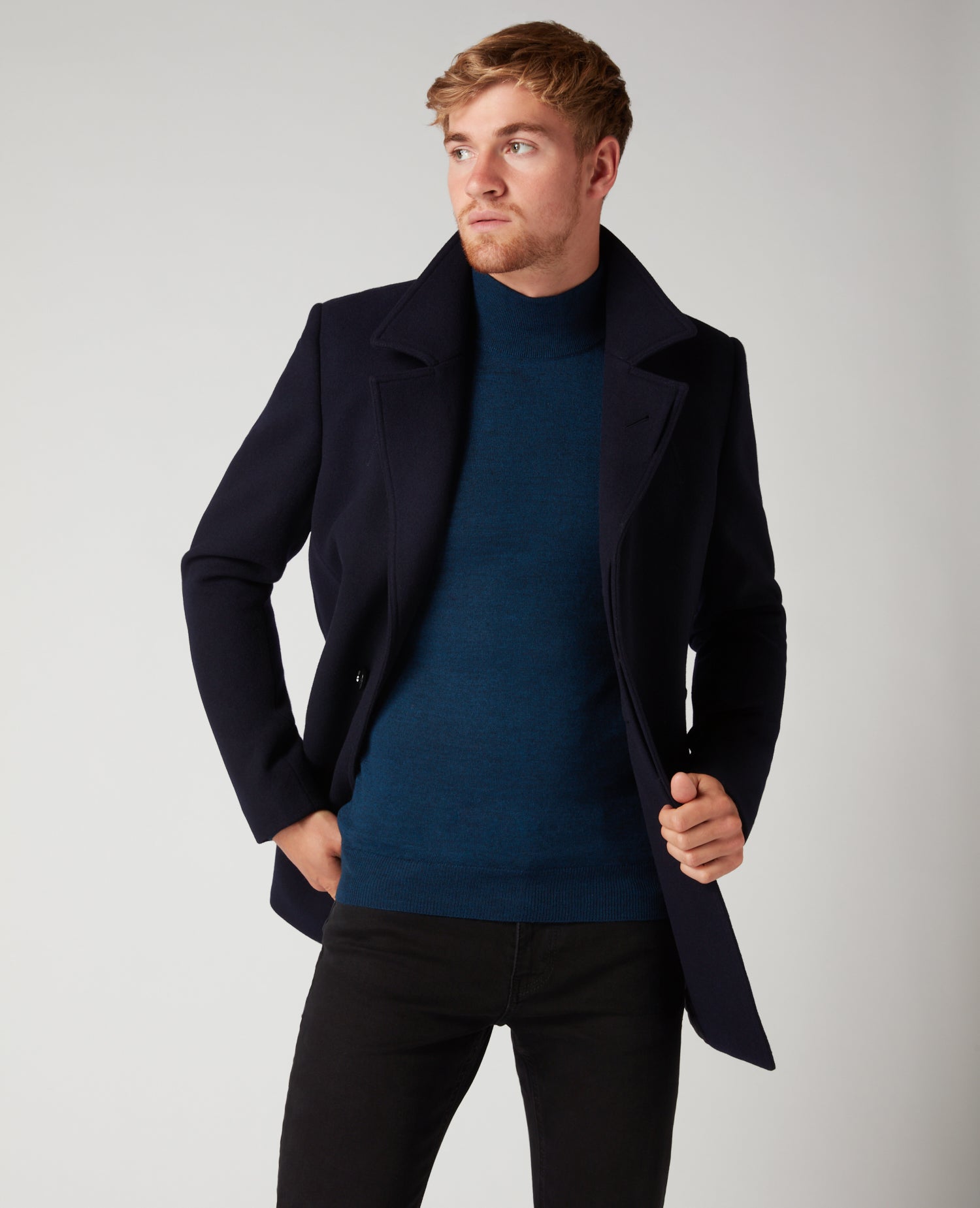 Remus Uomo - 90077-78 Navy Lohman Tailored Wool Rich Coat