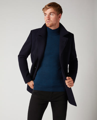 Remus Uomo - 90077-78 Navy Lohman Tailored Wool Rich Coat