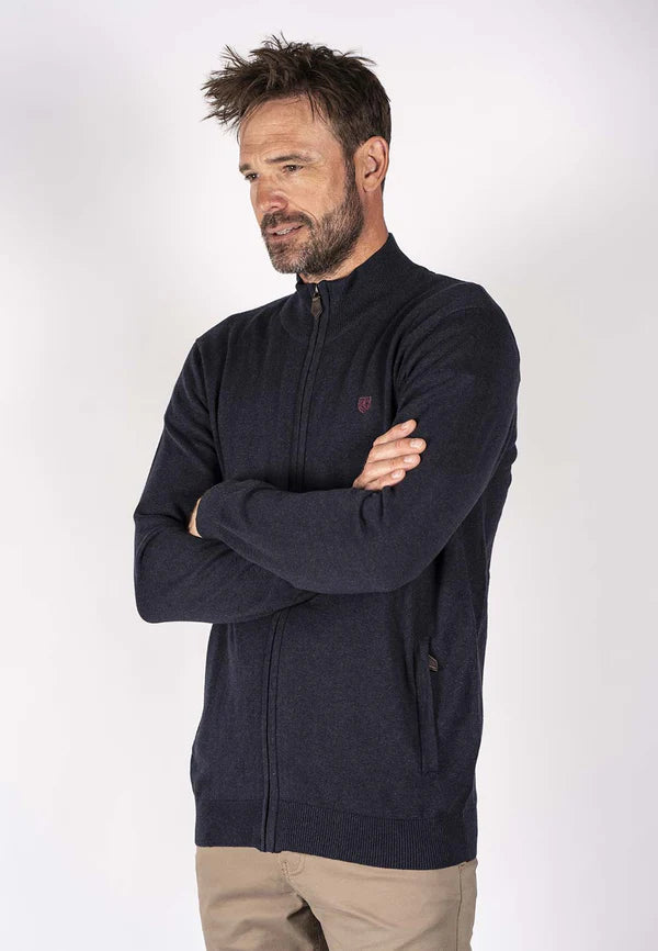 Pre End - Navy Trenton Zip Cardigan 100336 7087