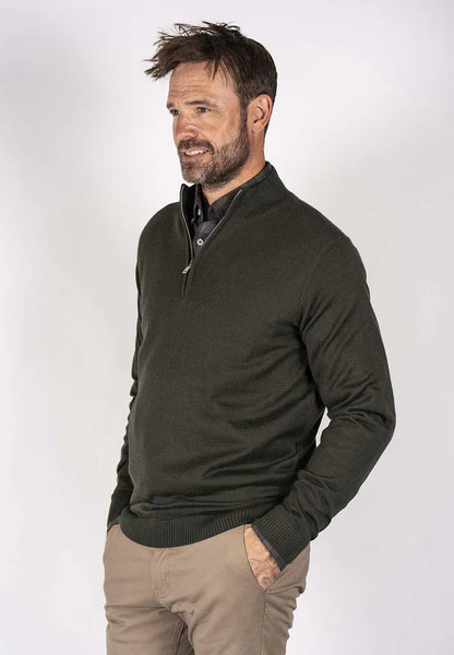 Pre End - Joseph Forest Green Quarter Zip Knitwear 100496 5045