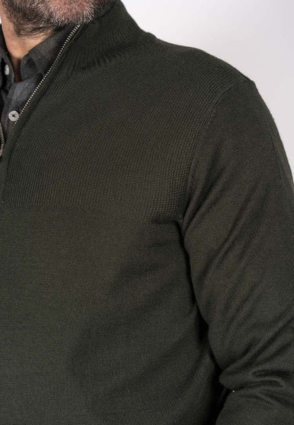 Pre End - Joseph Forest Green Quarter Zip Knitwear 100496 5045