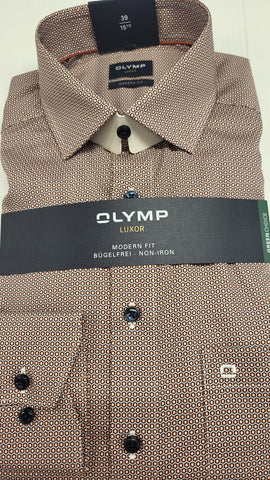 Olymp - Modern Fit Formal Shirt Dusky Pink Pattern 1280 24 07