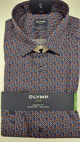 Olymp - Purple Patterned Shirt 1306 24 35