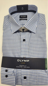 Olymp - Blue Check Shirt 1264 24 11