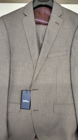 Daniel Grahame - Grey/Beige 3 Piece Tapered Fit Suit 33101 07